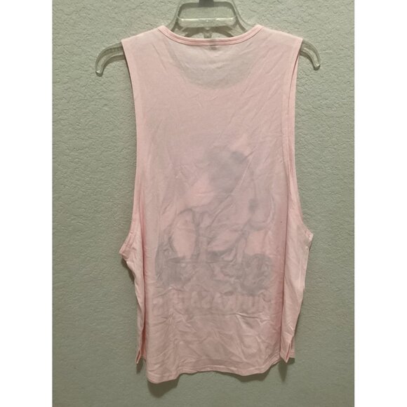 Pink Sleeveless Tank Top With "Hunkasaurus" Dinosaur Graphic Design Size L - Picture 4 of 4